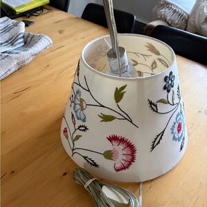 IKEA White and Gold Floral Fabric Lamp Shade